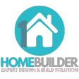 #1 Home Builder logo with a house icon and the text 'Expert Design & Build Solution' in blue and gray.