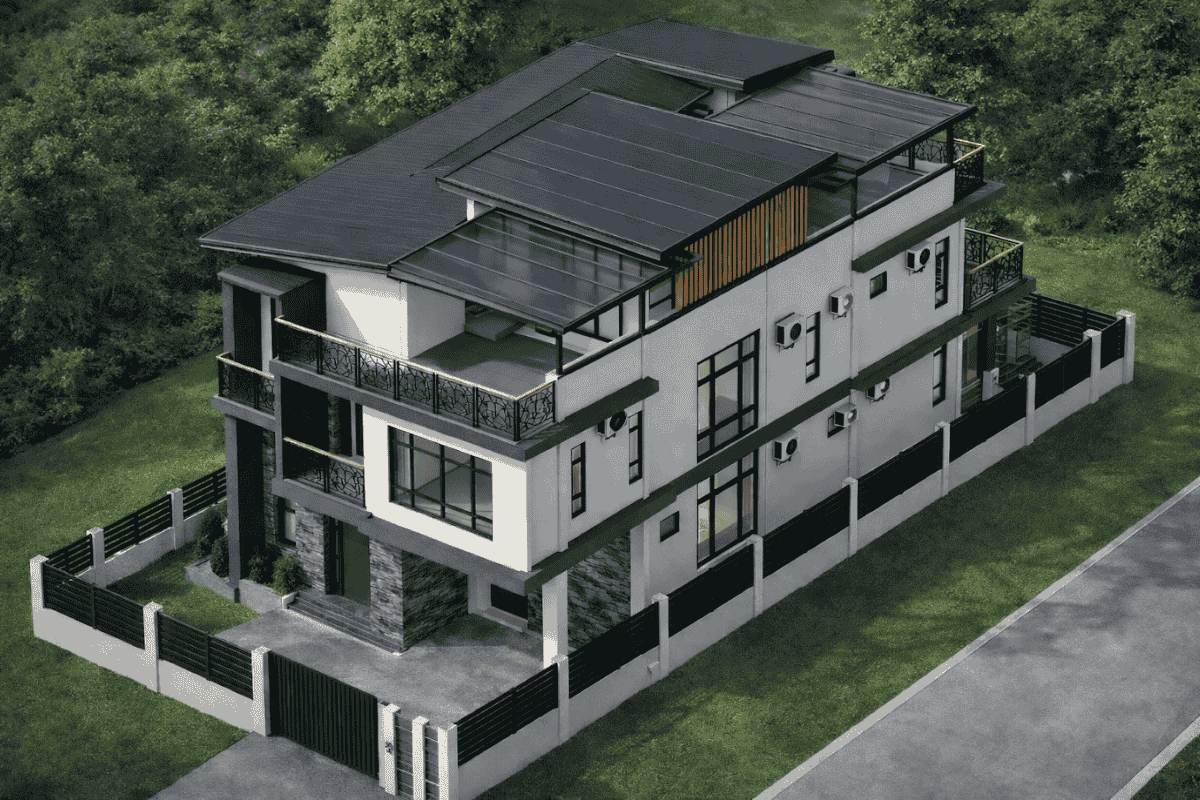 Paint Materials Approval Board Render for Payot–Nabas Residence