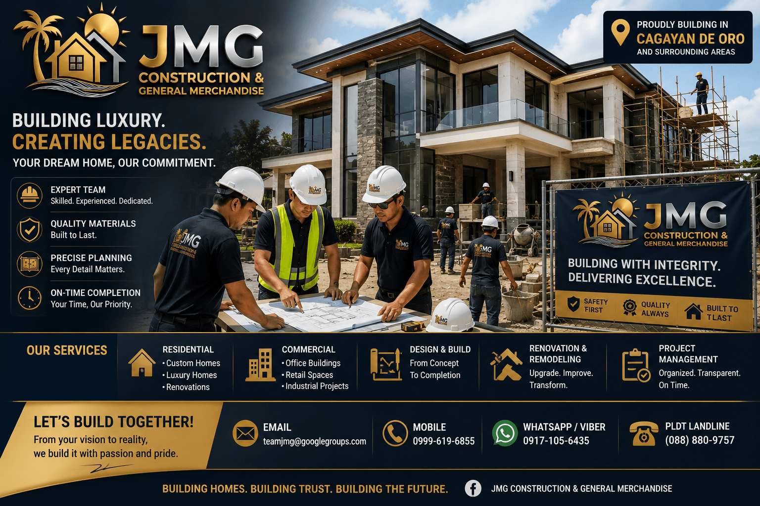 Luxury Home Construction in Cagayan de Oro by JMG Construction Builders Building luxury homes — professional construction builders in Cagayan de Oro