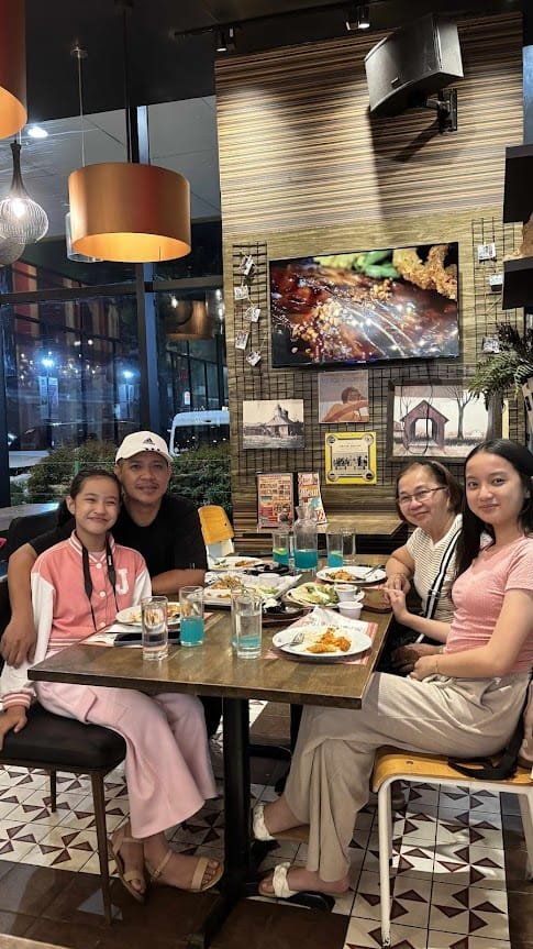 Family meal together.