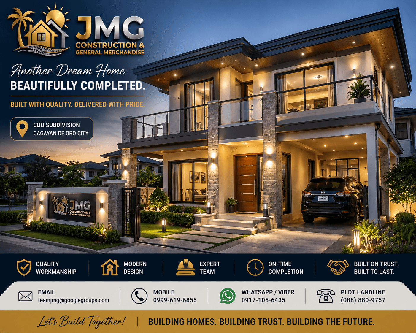 Modern Home in CDO Subdivision — Quality Construction by Builders in Cagayan de Oro Modern home built by construction builders in Cagayan de Oro CDO subdivision