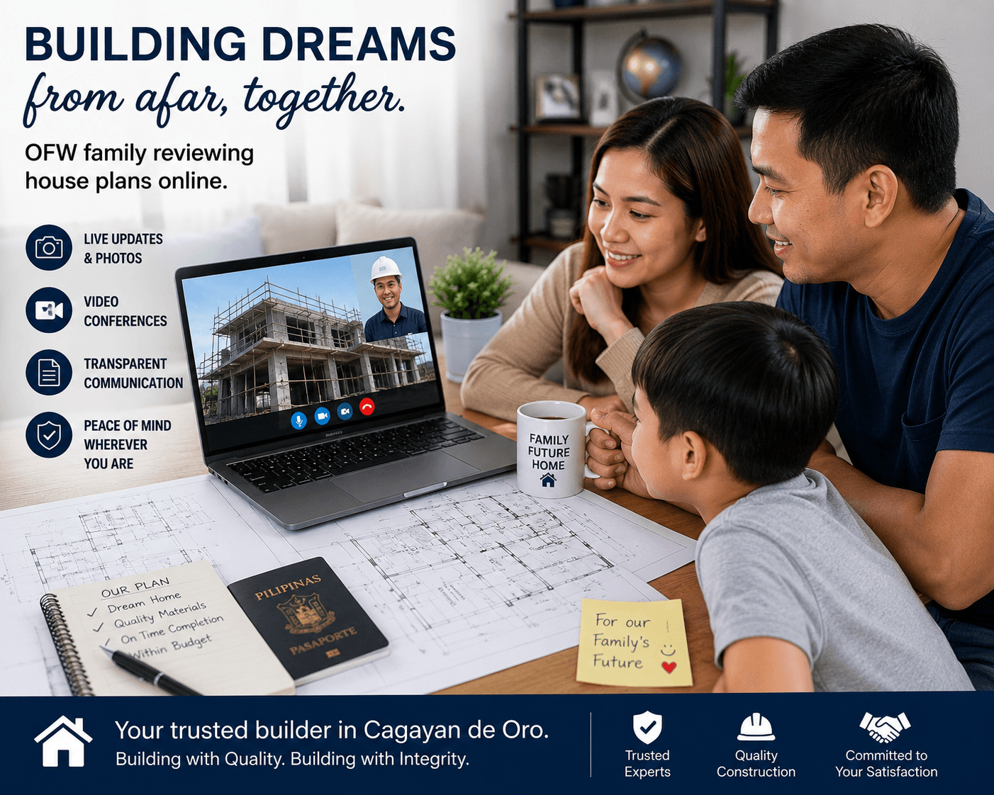 Pagbuo ng mga Pangarap Mula sa Malayo — OFW Construction Project in Cagayan de Oro OFW family building dreams from abroad with trusted construction builders in Cagayan de Oro