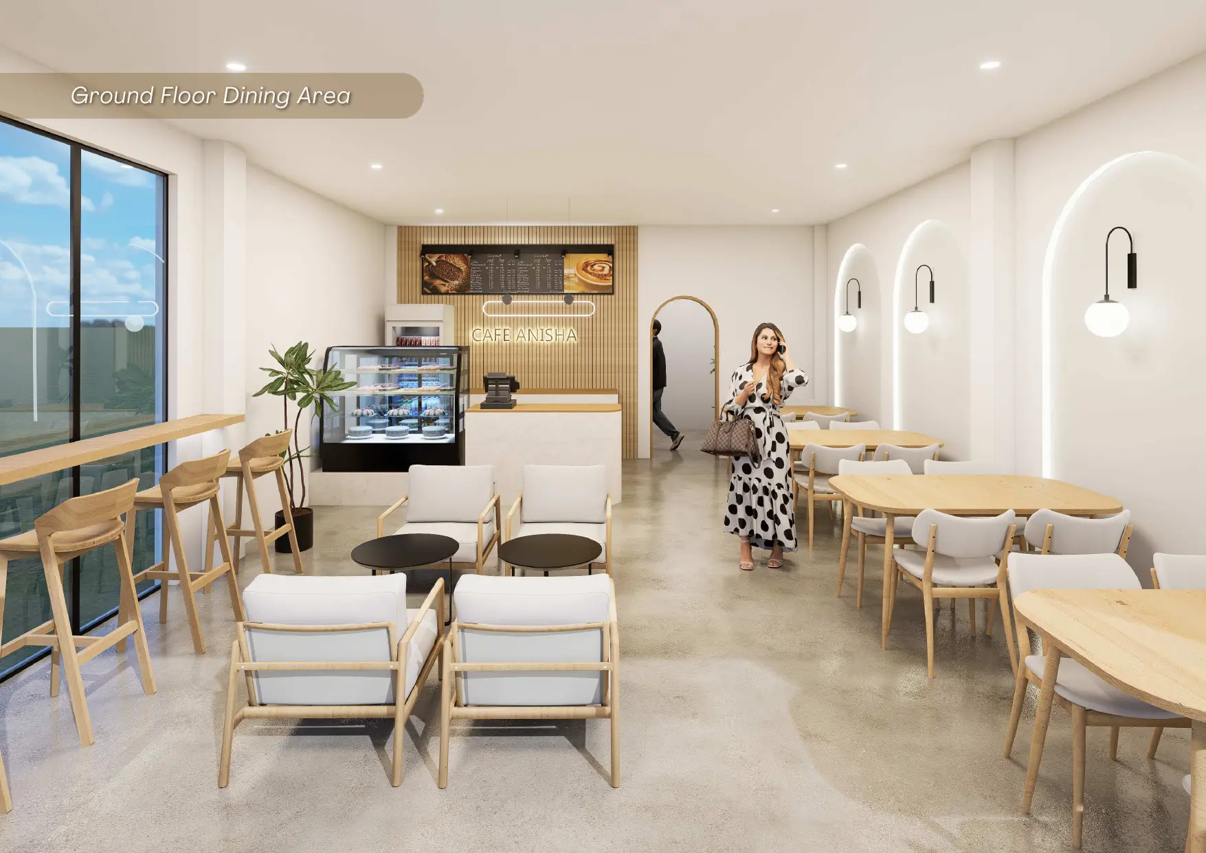 Happi Brew Main ground floor dining area interior concept design view 1, Marawi City