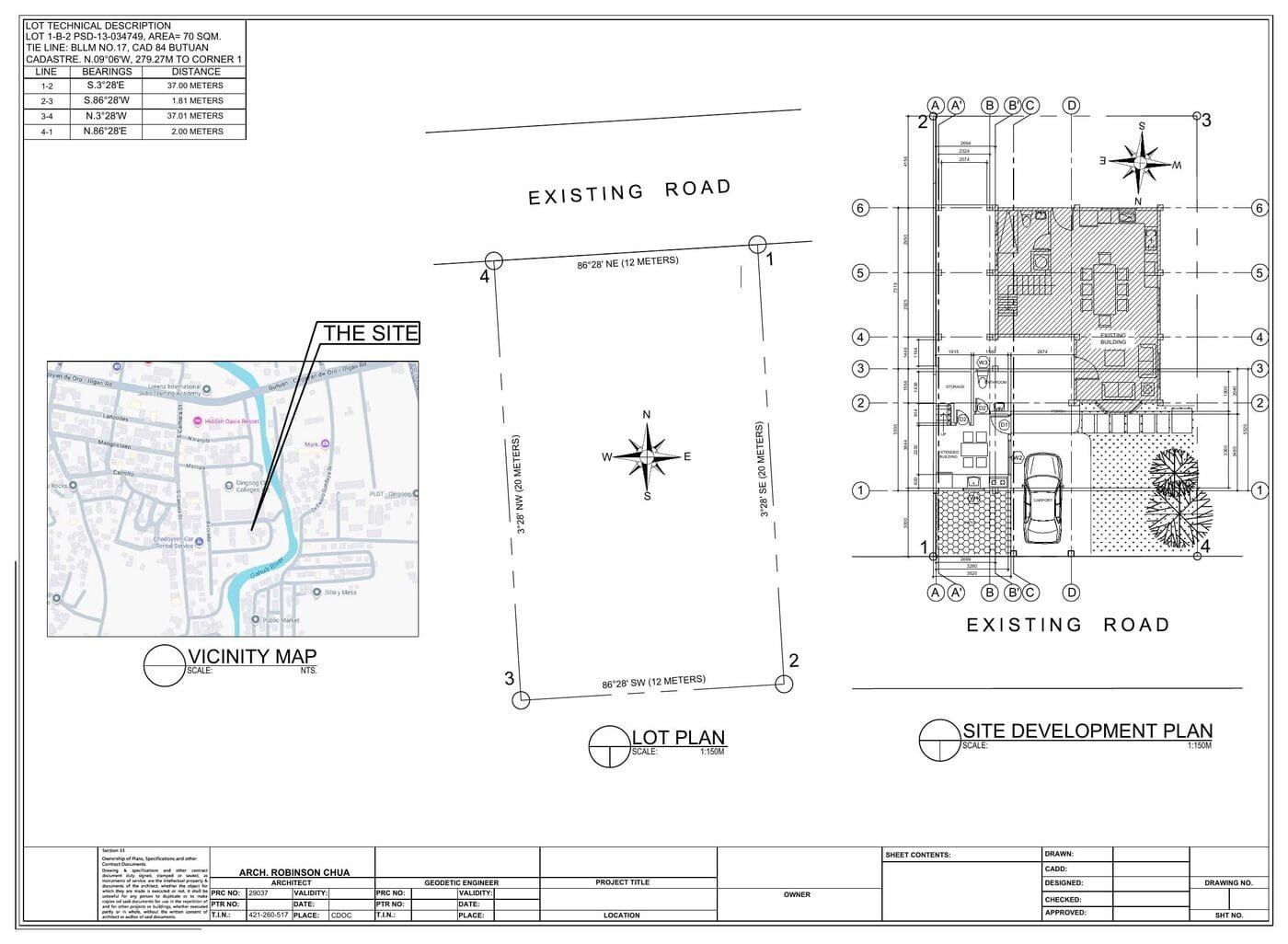 Karsen Annex — Lot & Site Development Plan, Sheet 01 Site development and lot plan for the Karsen Residence annex conversion in Gingoog City, Philippines — JMG Design & Build